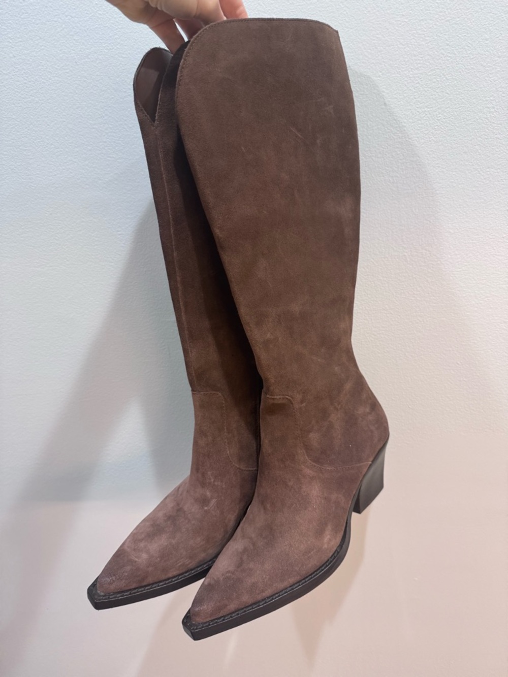 Dolce Vita Raj chocolate Suede Wide-Calf Boot - Picture 7 of 13